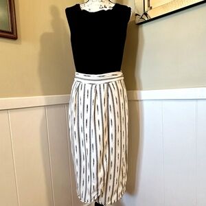J CREW size 8 cream colored & black bohemian style skirt EUC